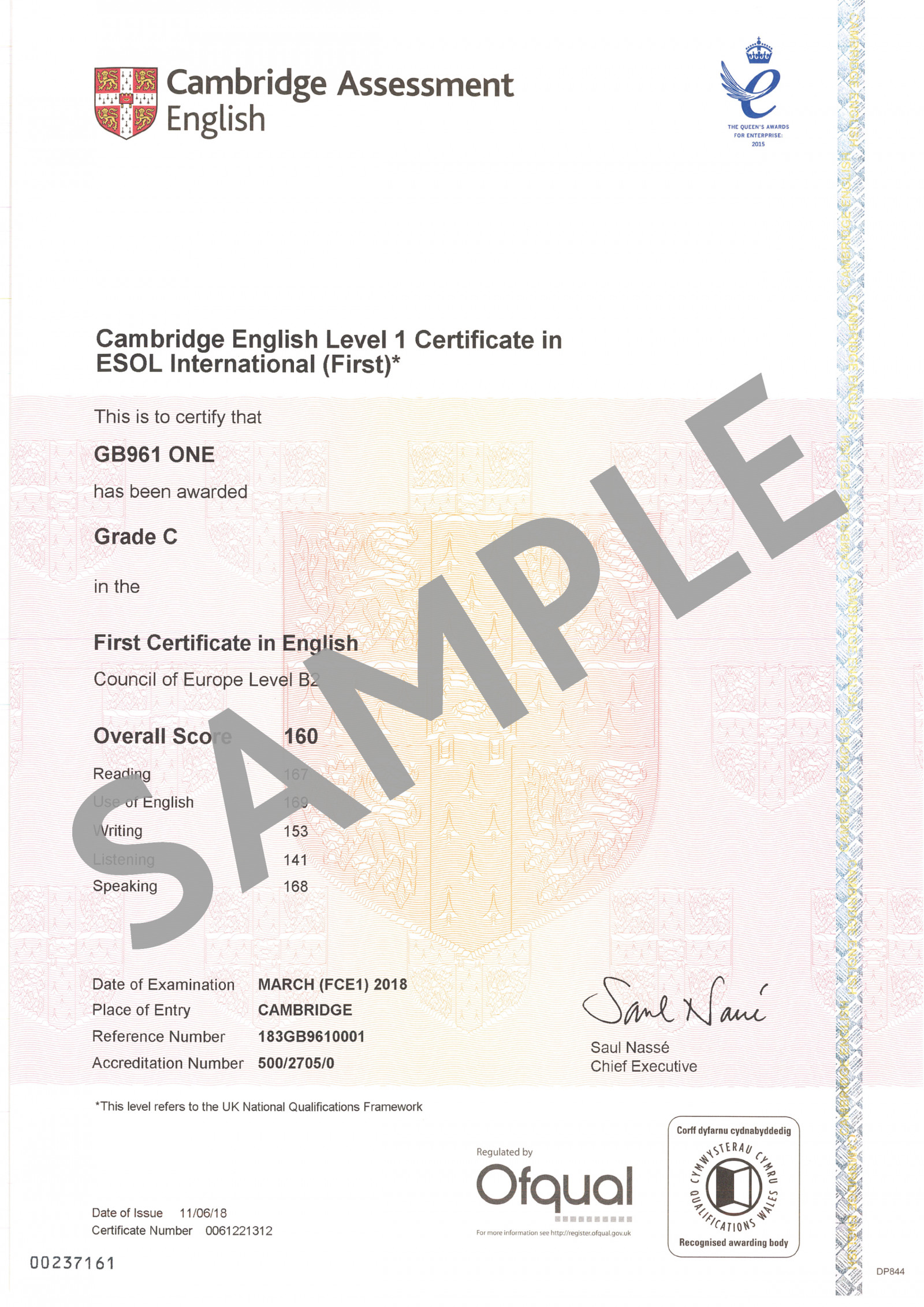 Cambridge Assessment English B2 First certificate